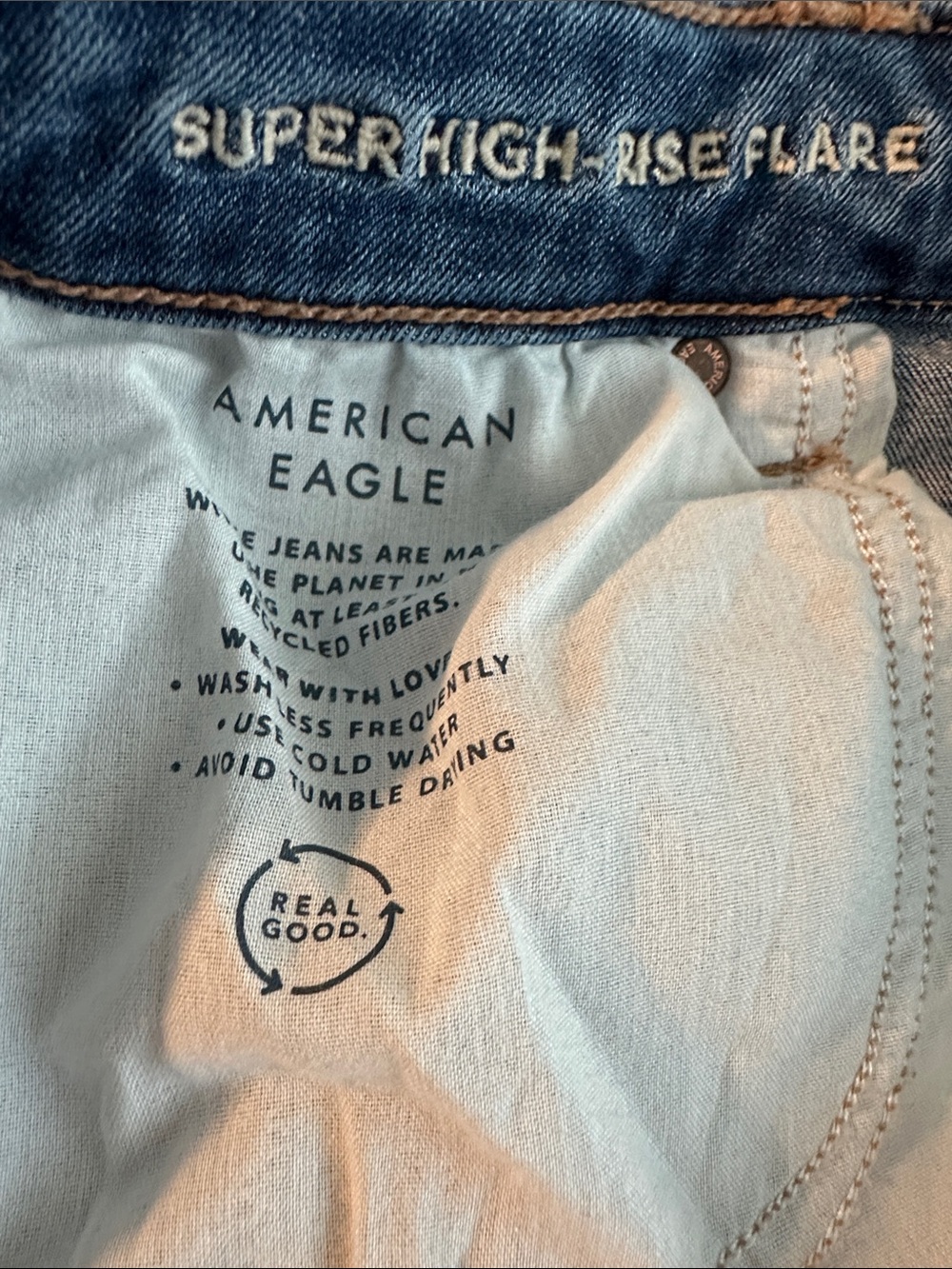 American Eagle Next Level Stretch Super High Rise Flare Jeans 16 - Picture 5 of 5